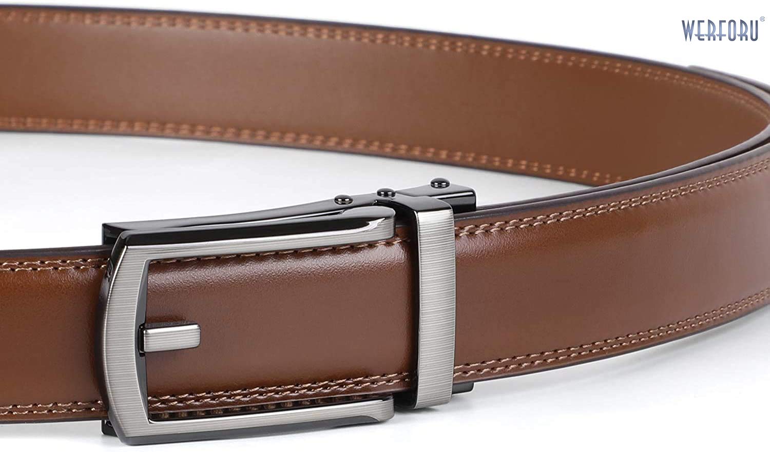 Ratchet Belt With Automatic Buckle Fits Waist Up to 52"