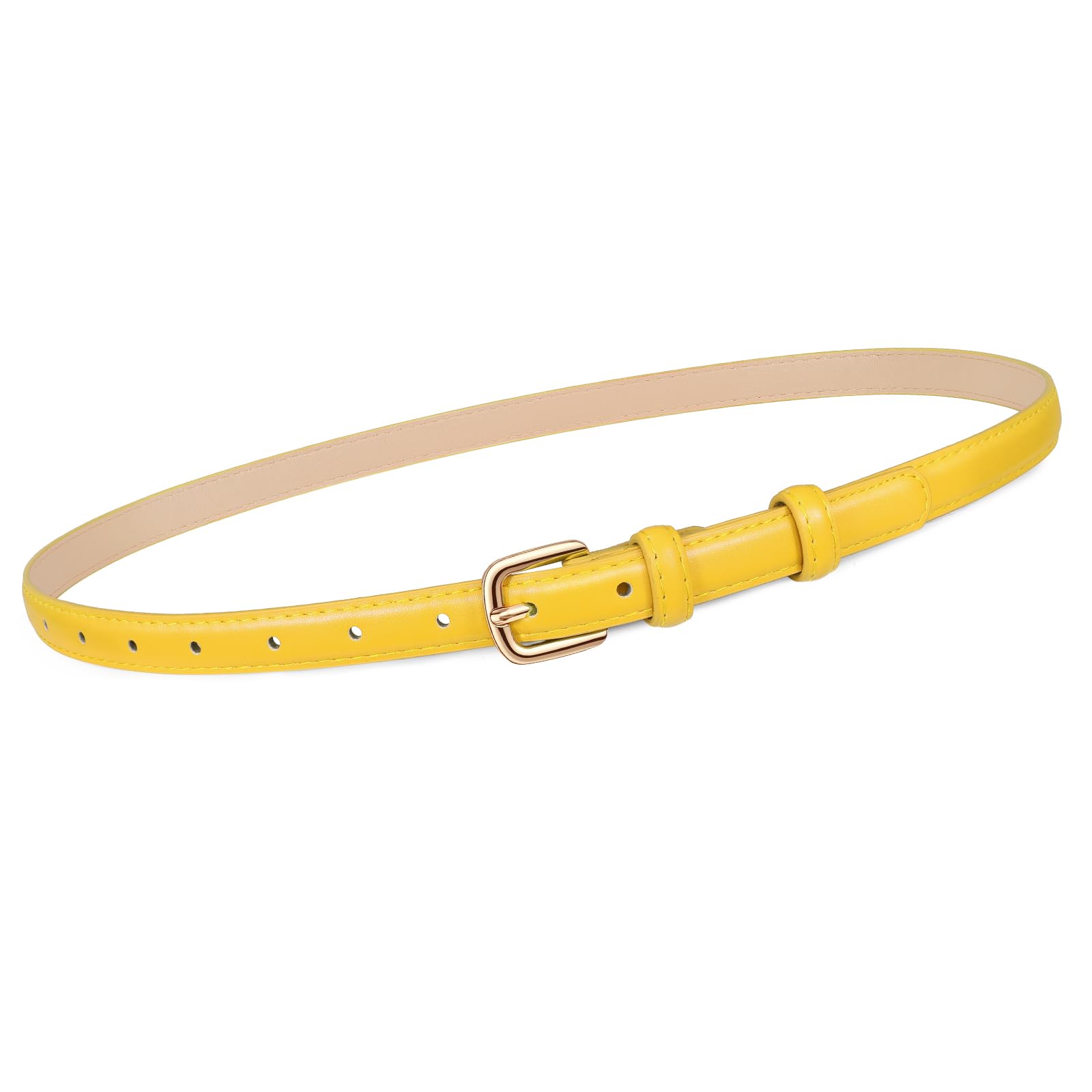 21 Colors Ladies Belt with Gold Buckle