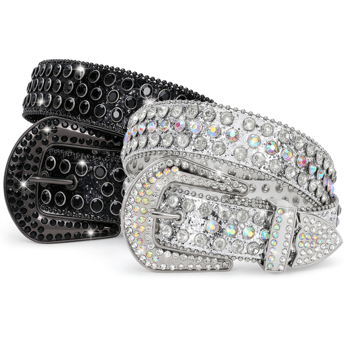 Studded Rhinestone Leather Belt - JASGOOD OFFICIAL