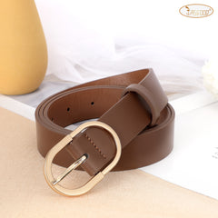 JASGOOD Women’s Leather Belts for Jeans Pants Plus Size Fashion Ladies Belt with Gold Buckle
