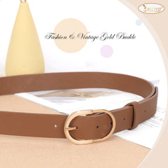 JASGOOD Women’s Leather Belts for Jeans Pants Plus Size Fashion Ladies Belt with Gold Buckle