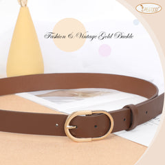 JASGOOD Women’s Leather Belts for Jeans Pants Plus Size Fashion Ladies Belt with Gold Buckle
