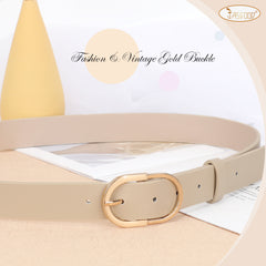 JASGOOD Women’s Leather Belts for Jeans Pants Plus Size Fashion Ladies Belt with Gold Buckle
