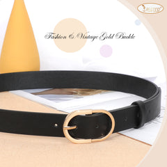 JASGOOD Women’s Leather Belts for Jeans Pants Plus Size Fashion Ladies Belt with Gold Buckle