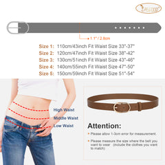 JASGOOD Women’s Leather Belts for Jeans Pants Plus Size Fashion Ladies Belt with Gold Buckle