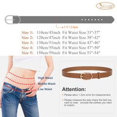 JASGOOD Women’s Leather Belts for Jeans Pants Plus Size Fashion Ladies Belt with Gold Buckle