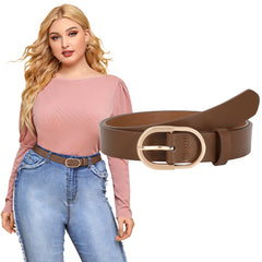 JASGOOD Women’s Leather Belts for Jeans Pants Plus Size Fashion Ladies Belt with Gold Buckle