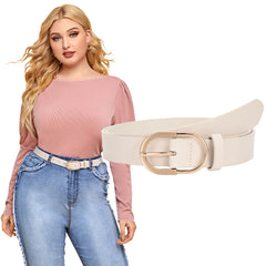 JASGOOD Women’s Leather Belts for Jeans Pants Plus Size Fashion Ladies Belt with Gold Buckle