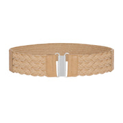 JASGOOD Straw Woven Elastic Belt Summer Boho Braided Dress Belt Women Stretch Waist Belt