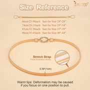 JASGOOD Skinny Metal Waist Belt for Dress Fashion Waistband Elastic Metal Chain Belt
