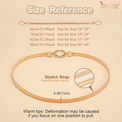 JASGOOD Skinny Metal Waist Belt for Dress Fashion Waistband Elastic Metal Chain Belt