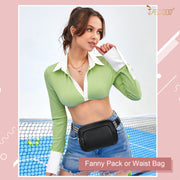 JASGOOD Leather Belt Bag for Women, Crossbody Waist Bag with Adjustable Strap Women's Fanny Pack