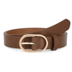 JASGOOD Women’s Leather Belts for Jeans Pants Plus Size Fashion Ladies Belt with Gold Buckle