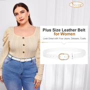 JASGOOD Women’s Leather Belts for Jeans Pants Plus Size Fashion Ladies Belt with Gold Buckle
