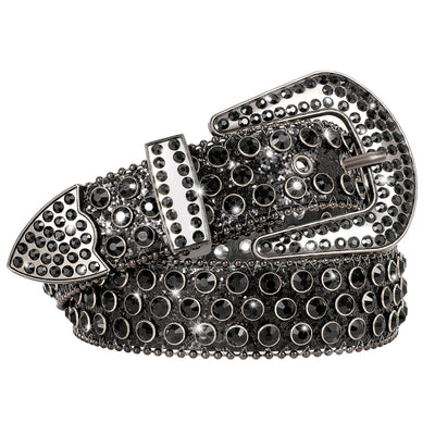 Men Women Fashion Rhinestone Belt SUOSDEY Western Cowgirl Bling Studded Design Leather Diamond Belt for Jeans Dress