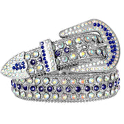Men Women Fashion Rhinestone Belt SUOSDEY Western Cowgirl Bling Studded Design Leather Diamond Belt for Jeans Dress