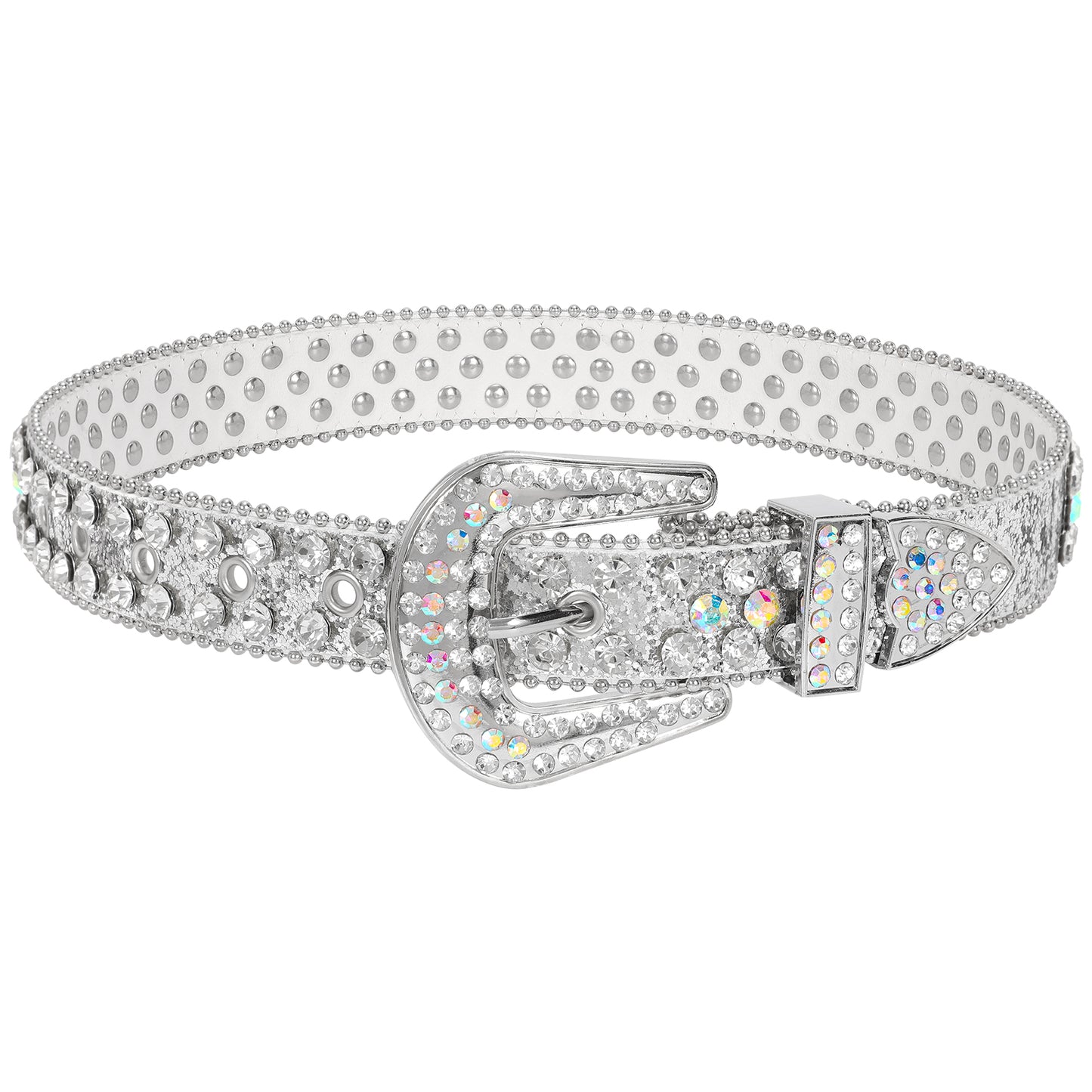 Kids Fashion Rhinestone Shiny Crystal Studded Leather Belts