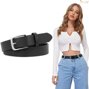 Leather Belts for Women, JASGOOD Leather Womens Belts with Gold Buckle, Black Belt - JASGOOD OFFICIAL