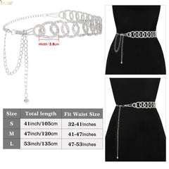 JASGOOD Halloween Women Gold Waist Chain Rhinestone Belts Fashion Waistband Belt - JASGOOD OFFICIAL