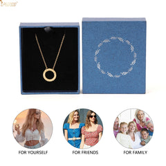 JASGOOD Necklace for Women Dainty Handmade 14K Gold Hammered Curved Open Circle Pendant Chain - JASGOOD OFFICIAL