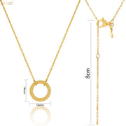JASGOOD Necklace for Women Dainty Handmade 14K Gold Hammered Curved Open Circle Pendant Chain - JASGOOD OFFICIAL