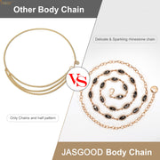 JASGOOD Halloween Women Chain Belts Rhinestone Belt Shiny Crystal Waist Belt for Ladies Dresses - JASGOOD OFFICIAL