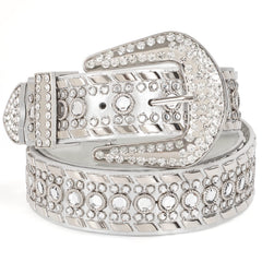 Rhinestone Belt for Men Women SUOSDEY Western Cowboy Cowgirl Bling Studded Leather Belt for Jeans Pants