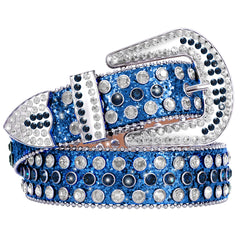 Men Women Fashion Rhinestone Belt SUOSDEY Western Cowgirl Bling Studded Design Leather Diamond Belt for Jeans Dress