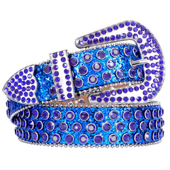 Men Women Fashion Rhinestone Belt SUOSDEY Western Cowgirl Bling Studded Design Leather Diamond Belt for Jeans Dress