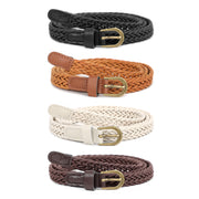 4Pack JASGOOD Braided Belt Women PU Leather Waist Belt Skinny Woven Belt for Dress - JASGOOD OFFICIAL