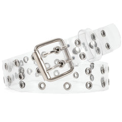 Kids Double Grommet Pu Leather Studded Holes Belt