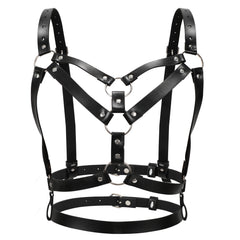 Women Halloween Fashion Punk Leather Harness Chest Belt