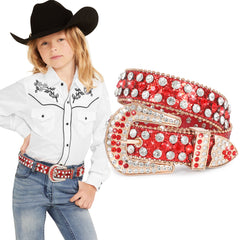 Shiny Crystal Rhinestone inlaid Women Men Unisex Belt Diamond Studded Western Cowboy Designer Belt