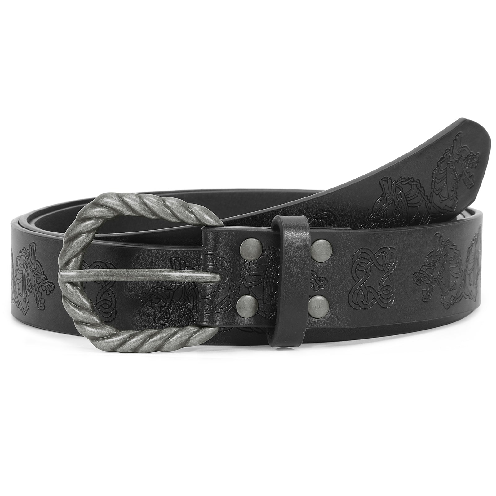 Leather Ratchet Dress Belt for Men Double Prong Leather Belt Heavy Duty Belt for Men - JASGOOD OFFICIAL