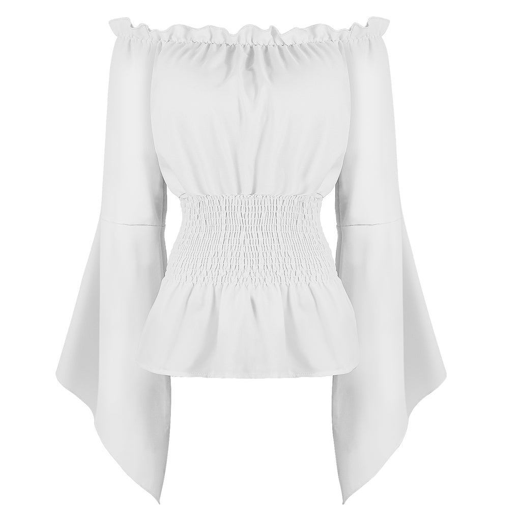 Women Clothes Halloween Cosplay  Renaissance Elastic Stretchy Shirt