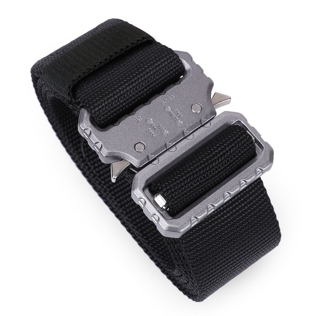 WERFORU Tactical Belt, Military Style Webbing Riggers Nylon Belt with Heavy-Duty Quick-Release Metal Buckle 1.5 Inches Wide 