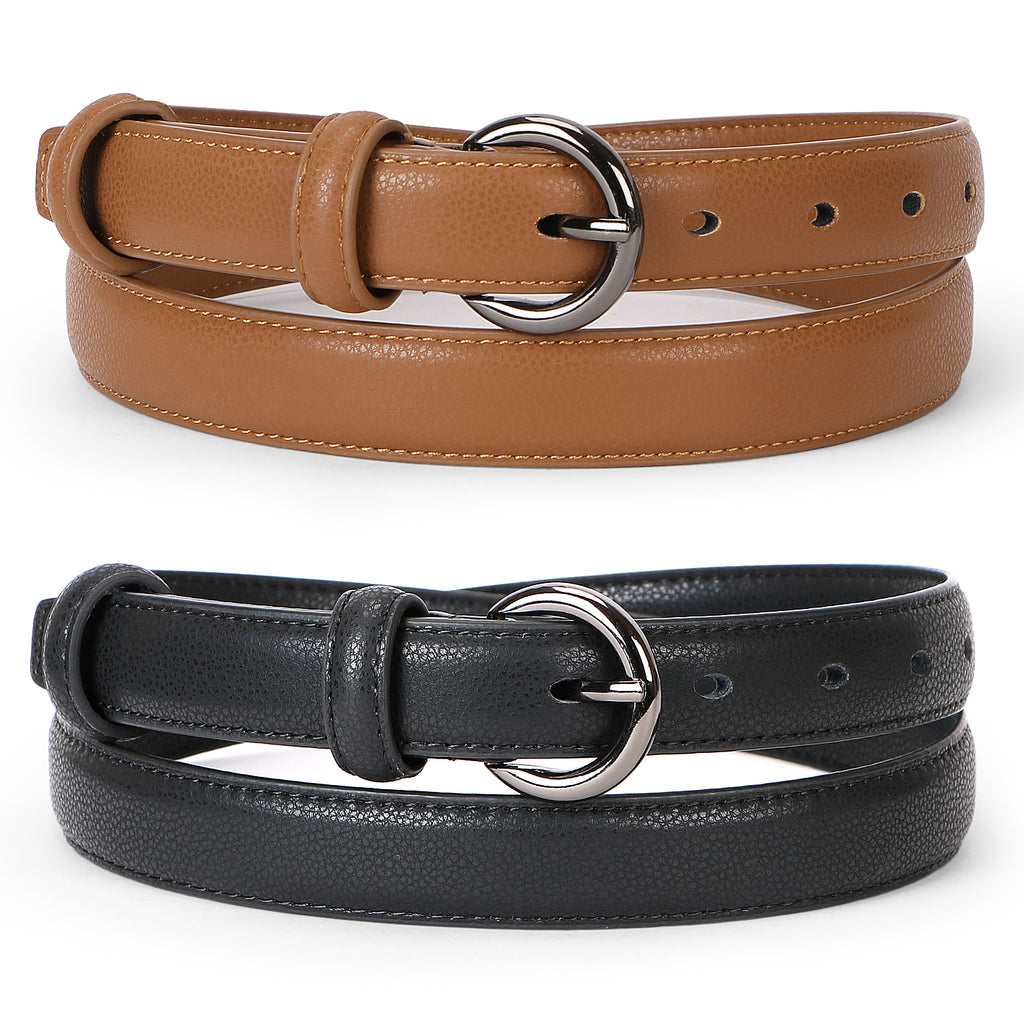 Women Leather Belt Waist Skinny Dress Belts Solid Pin Buckle Belt For Jeans Pants 