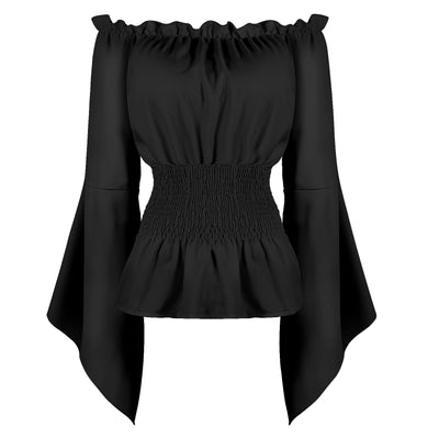 Women Clothes Halloween Cosplay  Renaissance Elastic Stretchy Shirt