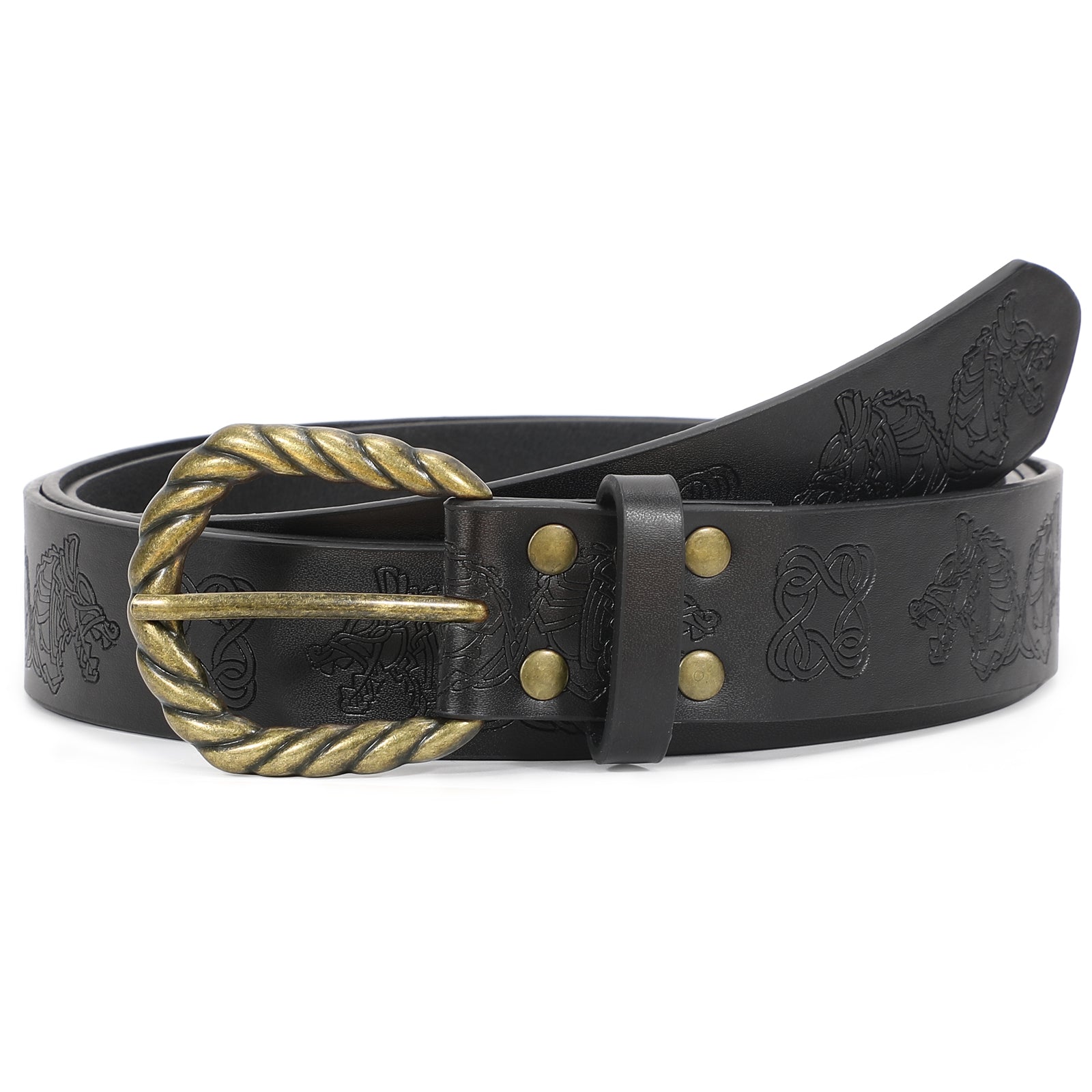 Leather Ratchet Dress Belt for Men Double Prong Leather Belt Heavy Duty Belt for Men - JASGOOD OFFICIAL