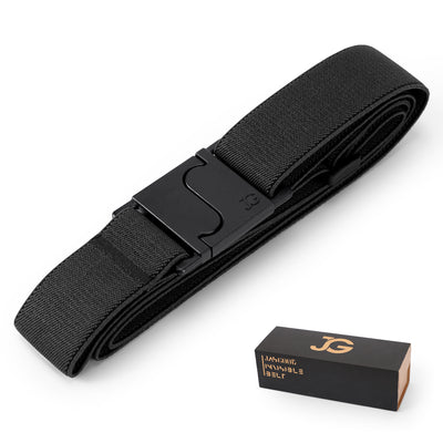 No Show Adjustable Elastic Flat Belt with Patented Buckle for Women Men By JASGOOD 