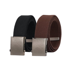 2PCS Men's Elastic Stretch Outdoor Plastic Belt with Removable Buckle Hiking Belt