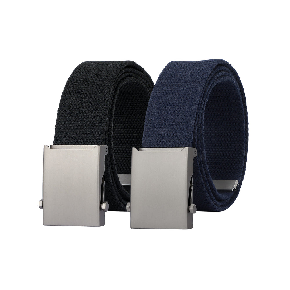 2PCS Men's Elastic Stretch Outdoor Plastic Belt with Removable Buckle Hiking Belt