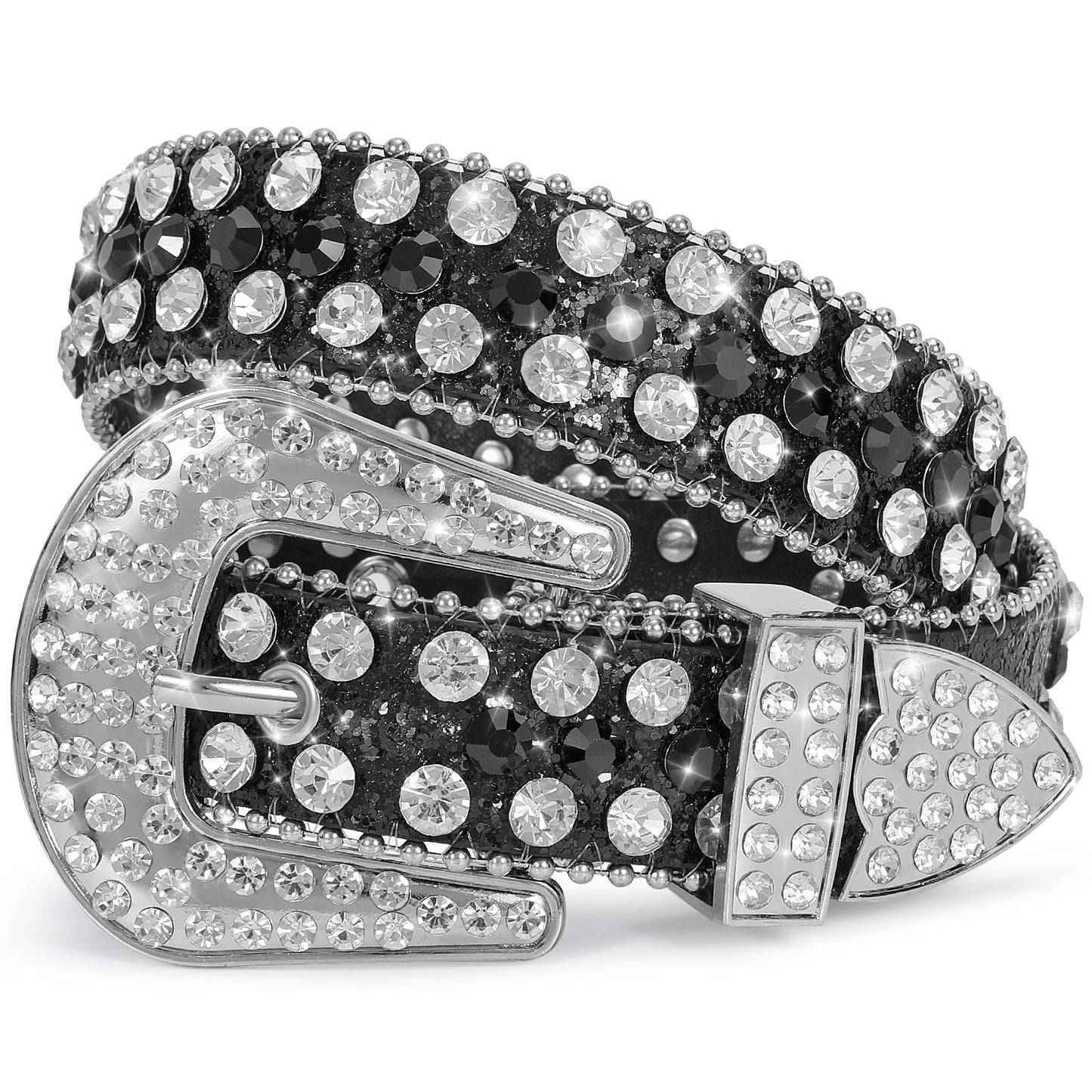 Kids Fashion Rhinestone Shiny Crystal Studded Leather Belts