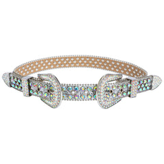Luxury Crystal Skull designer  Diamond Studded Rhinestone Belts Western Sparkle Leather Men Women Belt
