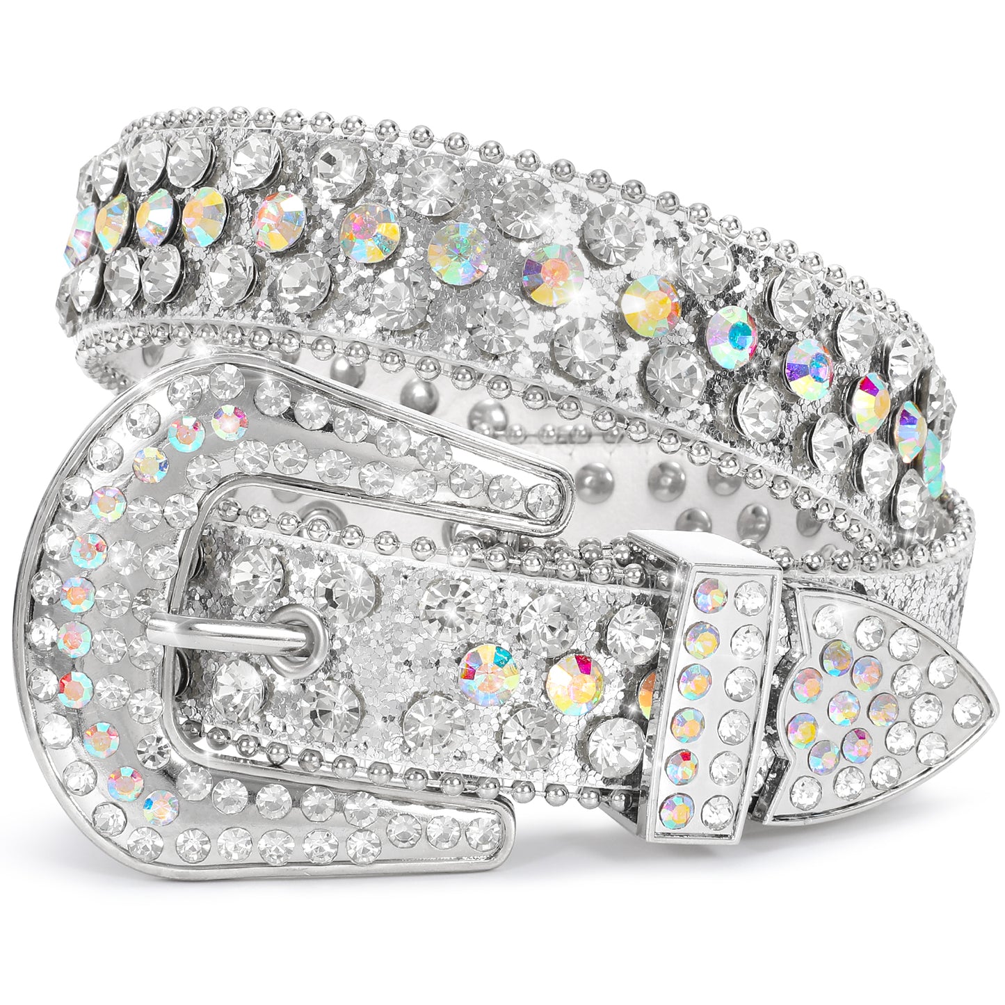 Kids Fashion Rhinestone Shiny Crystal Studded Leather Belts