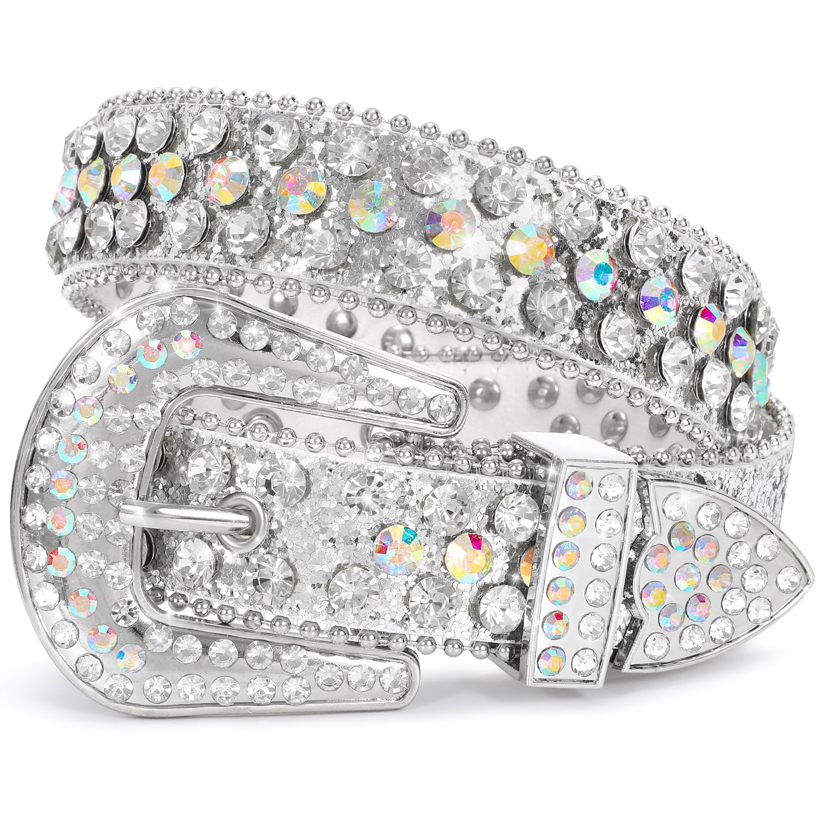 Kids Fashion Rhinestone Shiny Crystal Studded Leather Belts - JASGOOD OFFICIAL