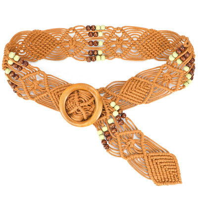 Braided Waist Belt,Straw Woven Belts for Women Belt Straw Vintage Woven Waist Belt with Buckle for Coat Dress Jeans