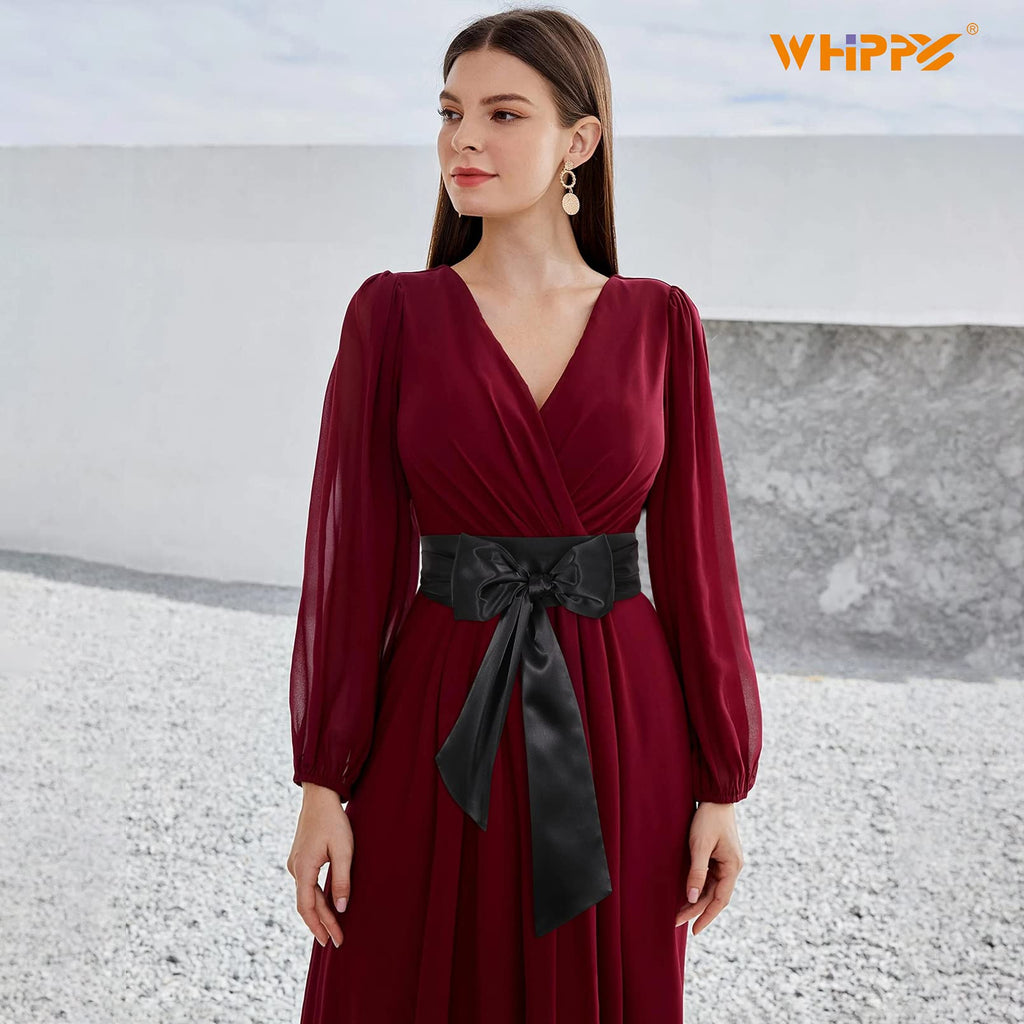 Women Dress Belt for Wedding Party Long Sash Bridal Waist Belts for Special Occasion 3.74'' Wide