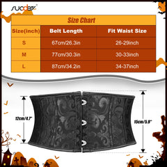 Women's Jacquard Brocade Corset Waist Belt, Underbust Steel Boned Lace Up Satin Bustier Waspie Belt by SUOSDEY