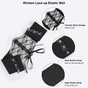 Women Lace-up Corset Waist Belt Transparent PVC Lace Crochet  Elastic Wide Belt for Dress